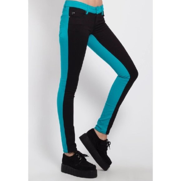 TRIPP NYC | Split Personality Skinny Jeans Blue 25 - Picture 1 of 11